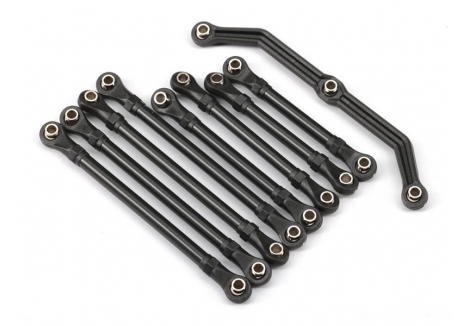 Traxxas Suspension link set, complete (front & rear) (includes steering link (1), front lower links (2), front upper links (2), rear lower links (4)) (assembled with rod ends and hollow balls) TRX9742R
