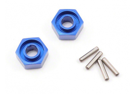 Traxxas Wheel Hubs, hex (Blue-anodised, lightweight aluminium) (2 pcs) / axle pins (4 pcs) TRX1654X